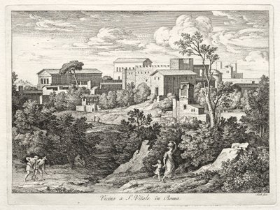 Udsigt over San Vitale, Rom, ca. 1810. af Joseph Anton Koch