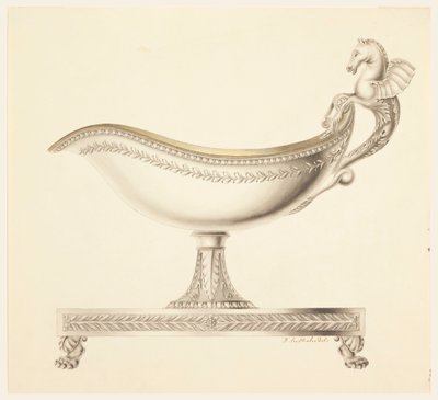 Tegning, forhøjning af en sovsebåd, 1790-1825 af Joseph Anton Seethaler Ii