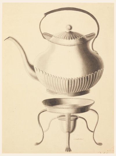 Design til en vandkedel med stativ af Joseph Anton Seethaler Ii
