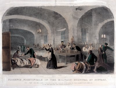 Florence Nightingale (1820-1910) på militærhospitalet i Scutari under Krimkrigen, 1856 af Joseph Austin Benwell