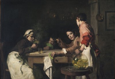 The Card Players, ca. 1897 (olie på lærred) af Joseph Bail