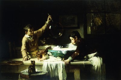 Sæbeboblerne; sæbebobler, af Joseph Bail
