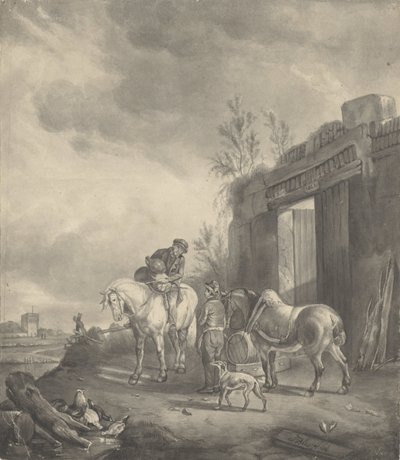 To ryttere ved en forfalden bygning af Joseph Bles