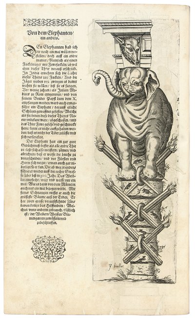 Søjle med figur af en elefant, 1604 af Joseph Boillot
