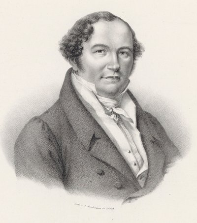 Portræt af komponisten Conradin Kreutzer 1780-1849. af Joseph Brodtmann