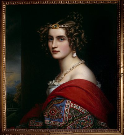 Portræt af Amalie von Schintling Maleri af Josef Karl Stieler (1781-1858) 1831 München. Chateau De Nymphenburg af Joseph Carl Stieler