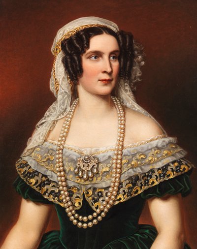 Portræt af dronning Therese af Bayern 1792-1854, 1855. af Joseph Carl Stieler