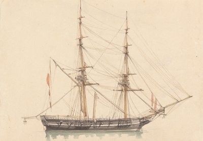 Enkelt Brigantine, Sejl rullet af Joseph Cartwright