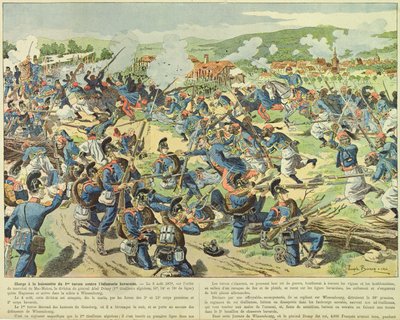 Slaget ved Wissembourg, 3.-4. august 1870 af Joseph Charles (after) Beuzon