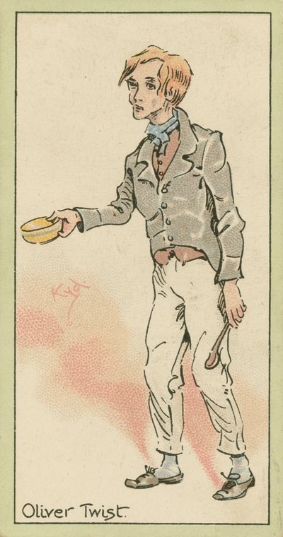 Oliver Twist (farvelitografi) af Joseph Clayton (1856-1937) (after) Clarke