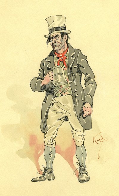 Bill Sikes (blæk og wc på papir) af Joseph Clayton Clarke