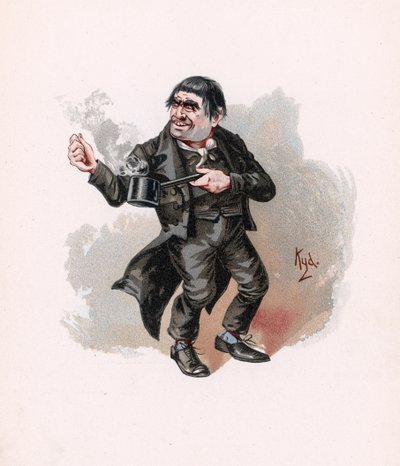 Quilp, illustration fra "Character Sketches from Charles Dickens", ca. 1890 af Joseph Clayton Clarke