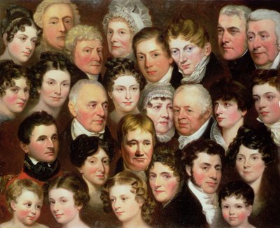 Familien Harvey i Norwich, ca. 1820 af Joseph Clover