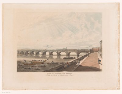 Udsigt over Waterloo Bridge fra den østlige side af terrassen til Somerset House Udsigt over Waterloo Bridge, fra den østlige ende af Somerset House Terrace (titel på objektet) af Joseph Constantine Stadler