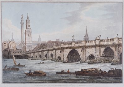 London Bridge old, London, 1790 af Joseph Constantine Stadler