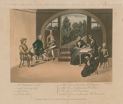 Richardson læste manuskriptet af Charles Grandison i 1751 af Joseph Constantine Stadler