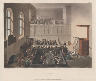 Newgate Chapel, 1809., 1809. af Joseph Constantine Stadler