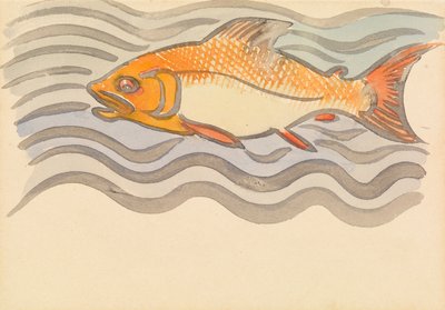 Fisk (akvarel på papir) af Joseph Crawhall