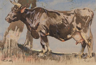Den gamle ko (gouache på linned) af Joseph Crawhall