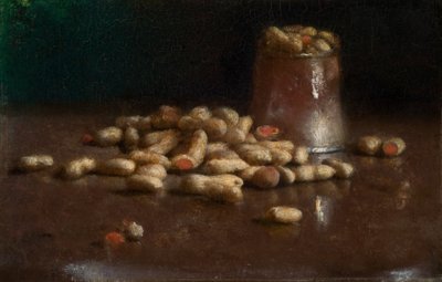 Stilleben med jordnødder 1890 (Olie på lærred) af Joseph Decker