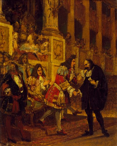 Pierre Corneille bliver modtaget af Grand Conde af Joseph Desire Court