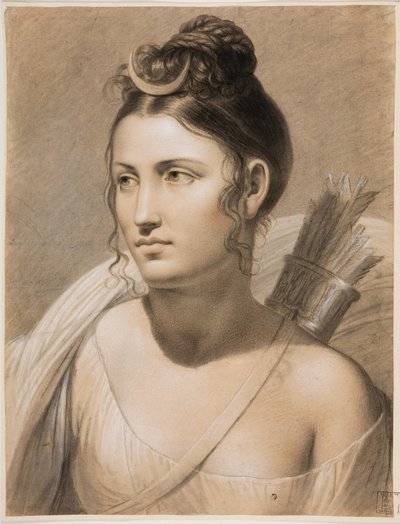 Diana (kridt på papir) af Joseph Ducq