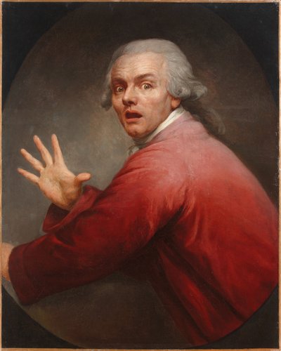Selvportræt som en overrasket og skrækslagen mand af Joseph Ducreux