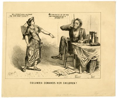 Columbia kræver sine børn, 1864 af Joseph E. Baker