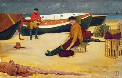 Cleaning the Lines, 1900 (wc på papir) af Joseph Edward Southall