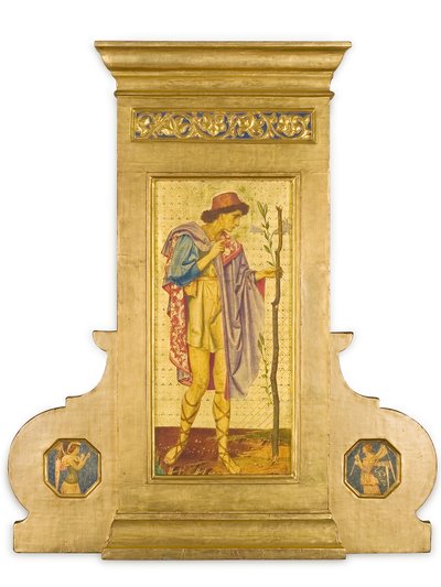 Crystofore, 1898-99 (blandet medier på bearbejdet bladguldpanel) af Joseph Edward Southall