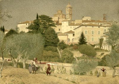 I Toscana, 1906 (wc på papir) af Joseph Edward Southall