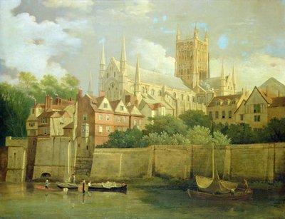Udsigt over Worcester Cathedral fra sydvest af Joseph Farington