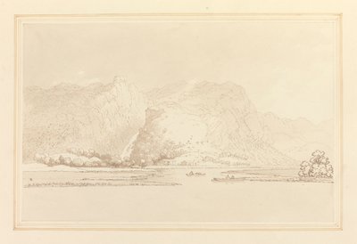 Lodore Cottage klipper og falder af Joseph Farington