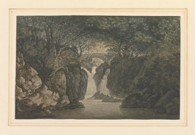 Nedre vandfald Rydal af Joseph Farington