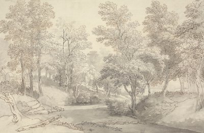 Trappesten ved floden Duddon, Lake District af Joseph Farington
