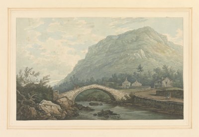 Udsigt over broen og landsbyen Rydal af Joseph Farington