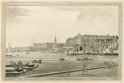 Udsigt over Somerset Place, Adelphi osv. fra Temple Garden af Joseph Farington