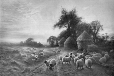 Fårefodring, c1890, 1911 af Joseph Farquharson