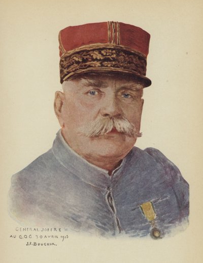 Joseph Joffre, fransk general (farve litho) af Joseph Felix Boucher
