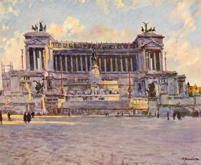 Rom: Victor Emmanuel-monumentet (farvelitografi) af Joseph Felix Bouchor