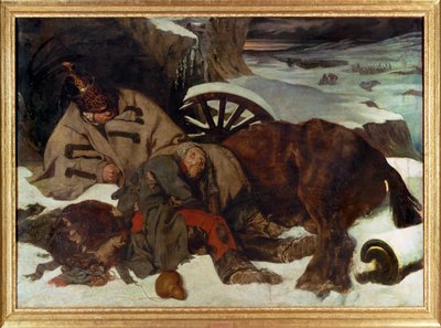 Episode de la retraite de Moscou -Scene af den franske tilbagetrækning fra Moskva (maleri på lærred) af Joseph Fernand Boissard de Boisdenier