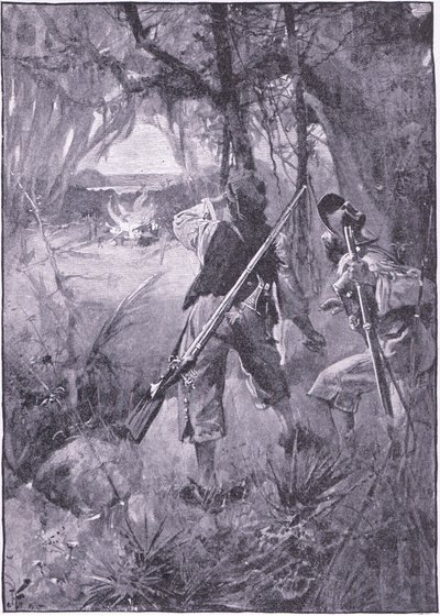 Alle deres hytter og husholdningsartikler flammer op sammen (litho) af Joseph Finnemore