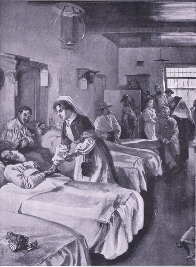 Boerfanger i Palace Hospital i Simonstown, illustration fra After Pretoria: The Guerilla War, 1902 af Joseph Finnemore
