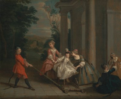 Børn leger med en hobbyhest af Joseph Francis Nollekens