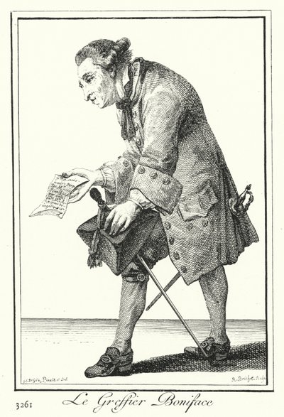 Kontorist Boniface (gravering) af Joseph Franz von (after) Goez