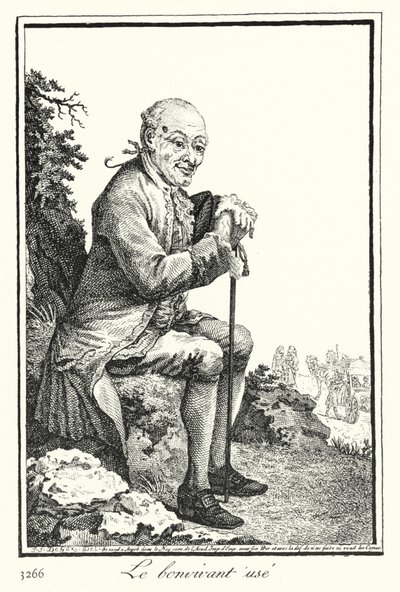 The Worn Out Bon Viveur (gravering) af Joseph Franz von (after) Goez