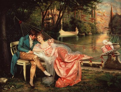 Flirtation (olie på lærred) af Joseph Frederick Charles Soulacroix