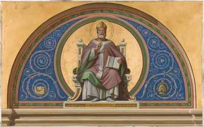 Skitse til Saint-Ambroise kirke: Saint Ambroise, ca. 1866 (olie på lærred) af Joseph Frederick Charles Soulacroix