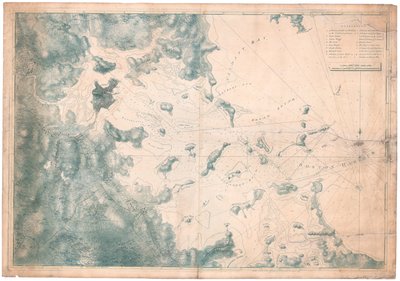 Kartta merenkulun huomautuksista Bostonin sataman kartan havainnoista af Joseph Frederick Wallet DesBarres