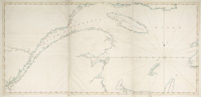 Kort over golfen og floden St Lawrence, ca. 1778 (tryk) af Joseph Frederick Wallet DesBarres